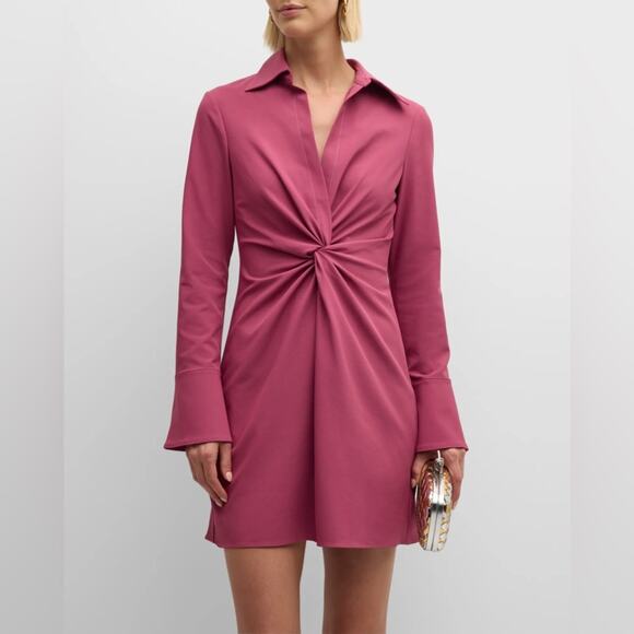 cinq a sept Dresses & Skirts - Cinq A Sept Mckenna Twist-Front Collared Dress in Dark Ube 14